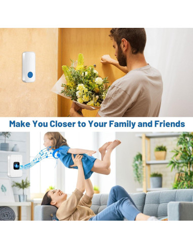 Kit Timbre Inalámbrico Nestling Blanco 1000 pies 55 Tonos