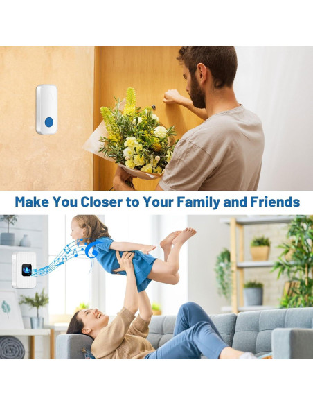 Kit Timbre Inalámbrico Nestling Blanco 1000 pies 55 Tonos