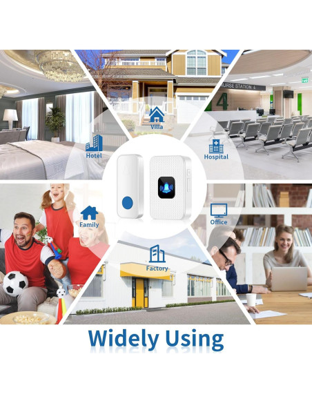 Kit Timbre Inalámbrico Nestling Blanco 1000 pies 55 Tonos