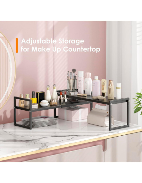 Organizador de Encimera DOLALIKE Expandible 2 Estantes Negro