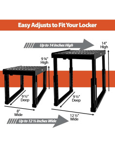 Estante Organizador Ajustable Piffny para Locker Negro 2