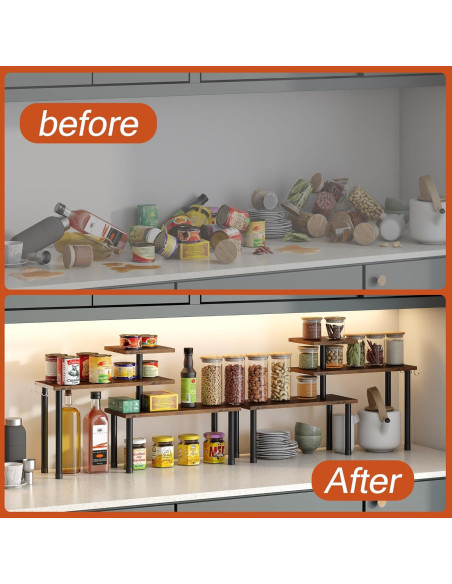 Estante de Esquina 3 Niveles GHWIE Bambú Marrón Rústico