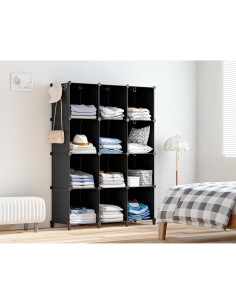 Organizador de Closet HOMIDEC 12 Cubos Negro 30x30 cm 2