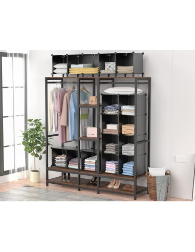 Organizador de Closet HOMIDEC 12 Cubos Negro 30x30 cm