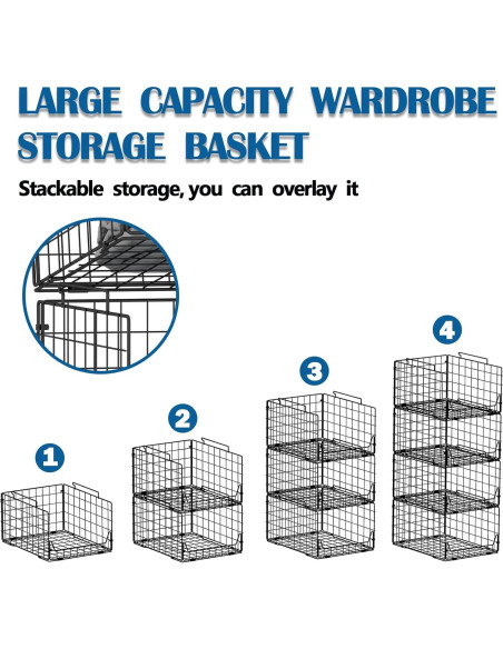 Organizadores de Closet Jakyitvi 4 Pack Metal 30,99x41,19x88,93cm