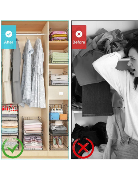 Organizadores de Closet Jakyitvi 4 Pack Metal 30,99x41,19x88,93cm