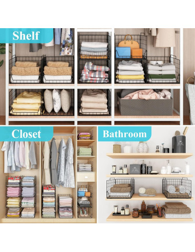 Organizadores de Closet Jakyitvi 4 Pack Metal 30,99x41,19x88,93cm