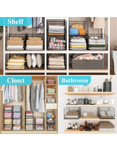 Organizadores de Closet Jakyitvi 4 Pack Metal 30,99x41,19x88,93cm