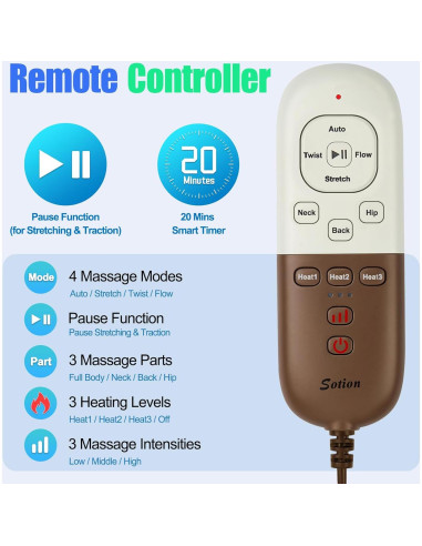 Alfombrilla de Masaje Sotion HY-8639 con Calefacción y Estiramiento