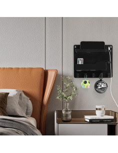 Organizador de Estante de Pared JUMEIHUI Negro 26x22cm 2