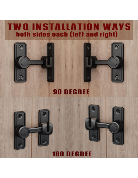 Cerradura de Puerta Retrin 90/180 Grados Zinc Negra Cerradura de Puerta Retrin 90/180 Grados Zinc Negra