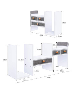 Estante de Escritorio X-cosrack Blanco con 3 Cajones 2
