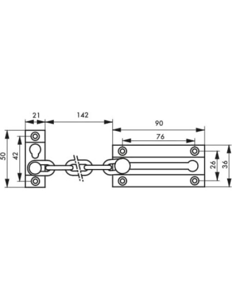 Cerradura de Cadena Thirard Acero Inoxidable 14.2 cm Oro