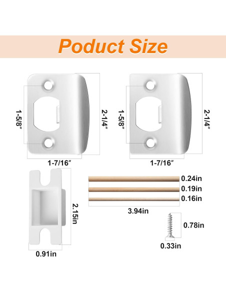 Kit de 4 Placas de Strike Nkiy Quen para Puerta