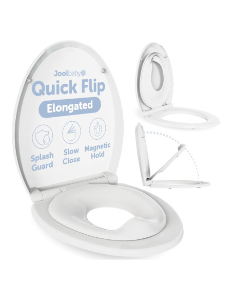 Asiento de Inodoro Alargado Jool Baby con Orinal y Cierre Lento