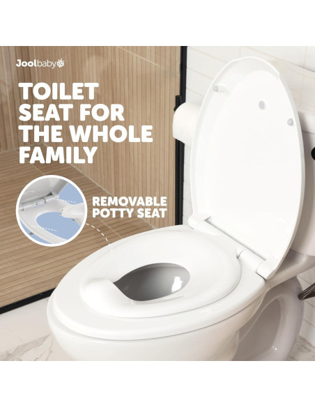 Asiento de Inodoro Alargado Jool Baby con Orinal y Cierre Lento