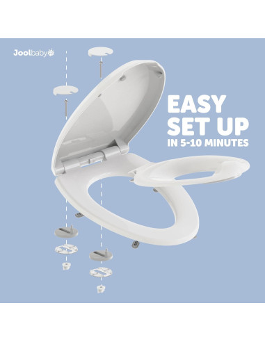 Asiento de Inodoro Alargado Jool Baby con Orinal y Cierre Lento