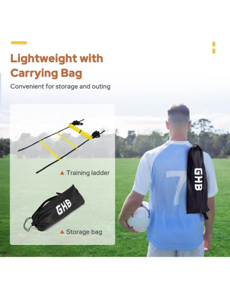 Escalera de Agilidad GHB 20 pies 12 Peldaños Entrenamiento