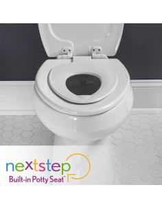 Asiento de Inodoro Mayfair 2-en-1 Blanco Alargado 2