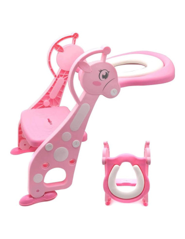 Asiento de Entrenamiento para Baño XKMT Rosa con Escalera