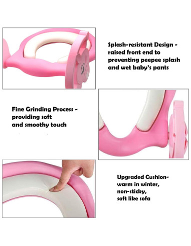 Asiento de Entrenamiento para Baño XKMT Rosa con Escalera