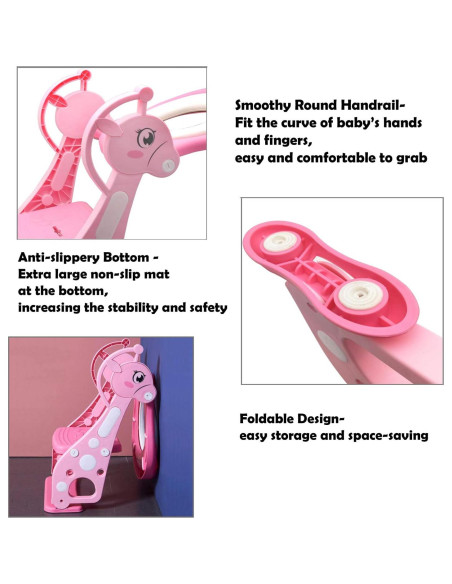 Asiento de Entrenamiento para Baño XKMT Rosa con Escalera