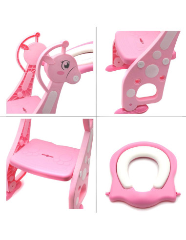 Asiento de Entrenamiento para Baño XKMT Rosa con Escalera