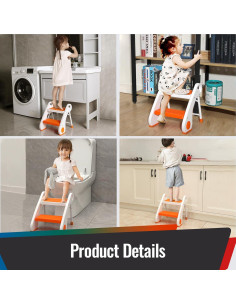 Escalera Plegable para Niños STOODER 2 Pasos Antideslizante 2