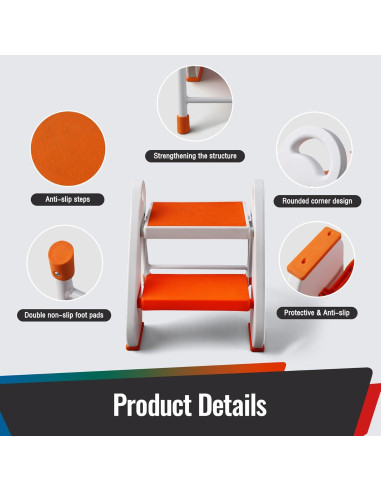 Escalera Plegable para Niños STOODER 2 Pasos Antideslizante