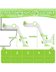Asiento de Entrenamiento para Baño 2 en 1 Verde Ajustable 2