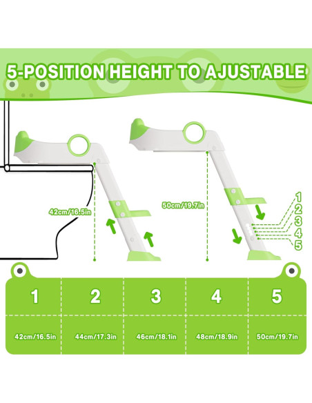 Asiento de Entrenamiento para Baño 2 en 1 Verde Ajustable