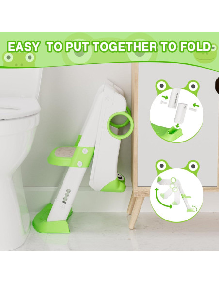 Asiento de Entrenamiento para Baño 2 en 1 Verde Ajustable