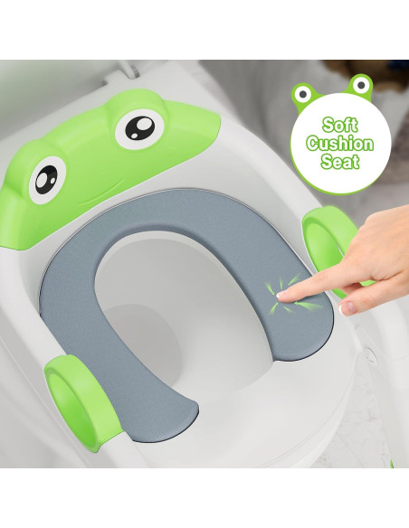 Asiento de Entrenamiento para Baño 2 en 1 Verde Ajustable