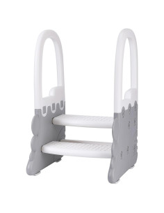 Taburete para Niños Ronipic 2 Pasos Antideslizante Blanco