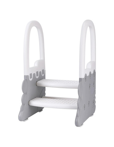 Taburete para Niños Ronipic 2 Pasos Antideslizante Blanco