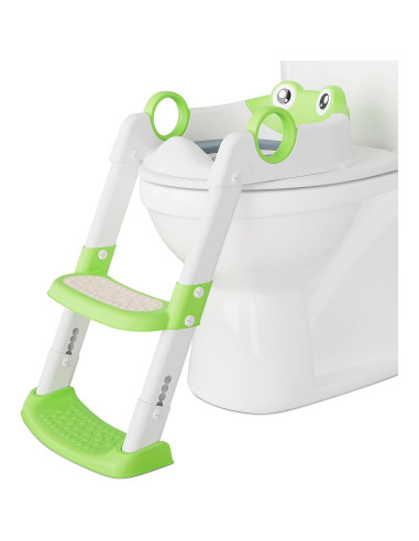 Asiento de Entrenamiento para Baño 2 en 1 Verde Ajustable