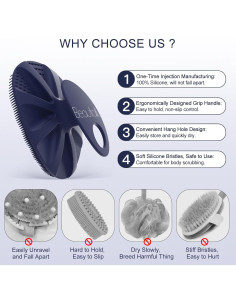 Esponja de Cuerpo de Silicona BEAUTAIL Azul Exfoliante 2