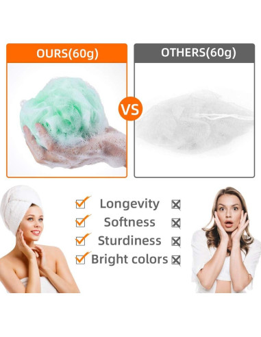 Esponja de Baño Loofah Novosun Exfoliante Suave 4 Piezas