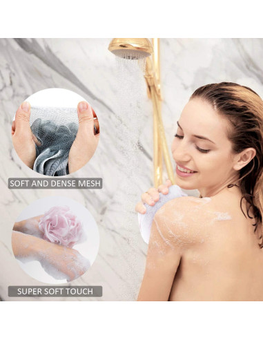 Esponja de Baño Loofah Novosun Exfoliante Suave 4 Piezas
