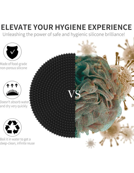 Exfoliador Corporal de Silicona BEAUTAIL Negro 10,5 cm