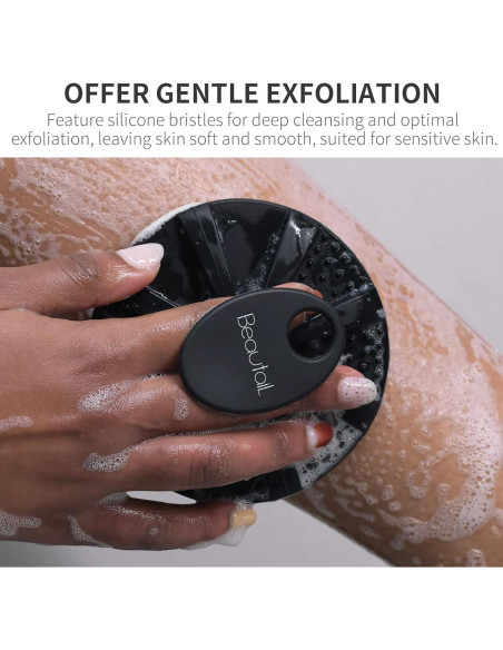 Exfoliador Corporal de Silicona BEAUTAIL Negro 10,5 cm
