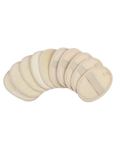 Paquete de 10 Esponjas Exfoliantes de Lufa Natural Mooerca