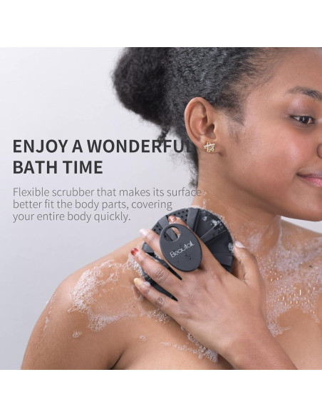 Exfoliador Corporal de Silicona BEAUTAIL Negro 10,5 cm