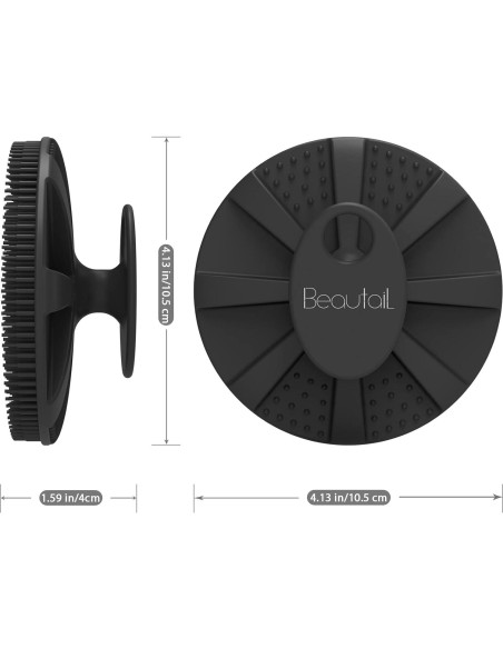 Exfoliador Corporal de Silicona BEAUTAIL Negro 10,5 cm
