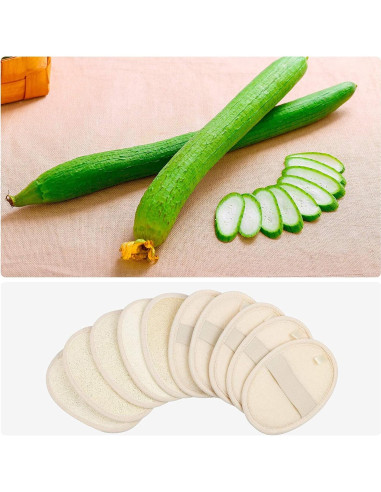 Paquete de 10 Esponjas Exfoliantes de Lufa Natural Mooerca