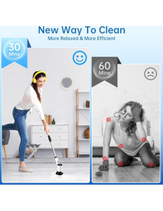 Limpiador Eléctrico Giratorio EYEFEAT con 7 Cabezas y 2 Velocidades 2