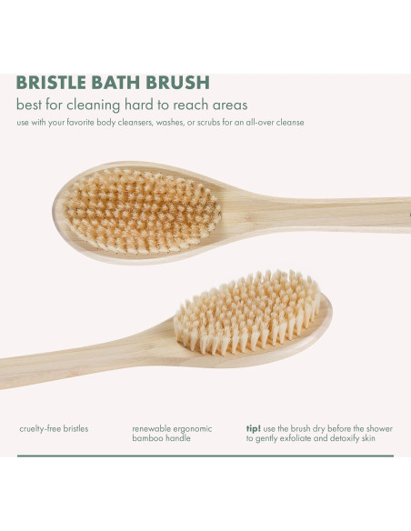 Cepillo de Baño EcoTools con Mango Largo y Cerdas Suaves