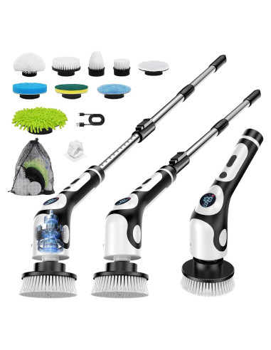 Limpiador Eléctrico Giratorio XIAQILAUS con 9 Cabezas