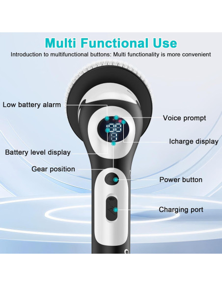 Limpiador Eléctrico Giratorio XIAQILAUS con 9 Cabezas