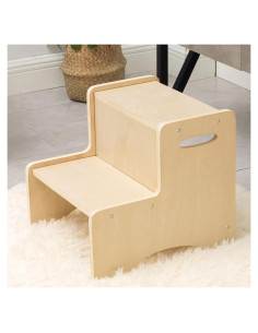 Taburete de Madera WOOD CITY para Niños 2 Escalones Beige